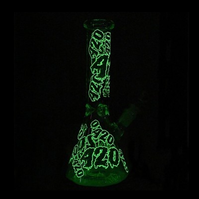 WATER PIPE BEAKER GLOW IN DARK WP12057 1CT